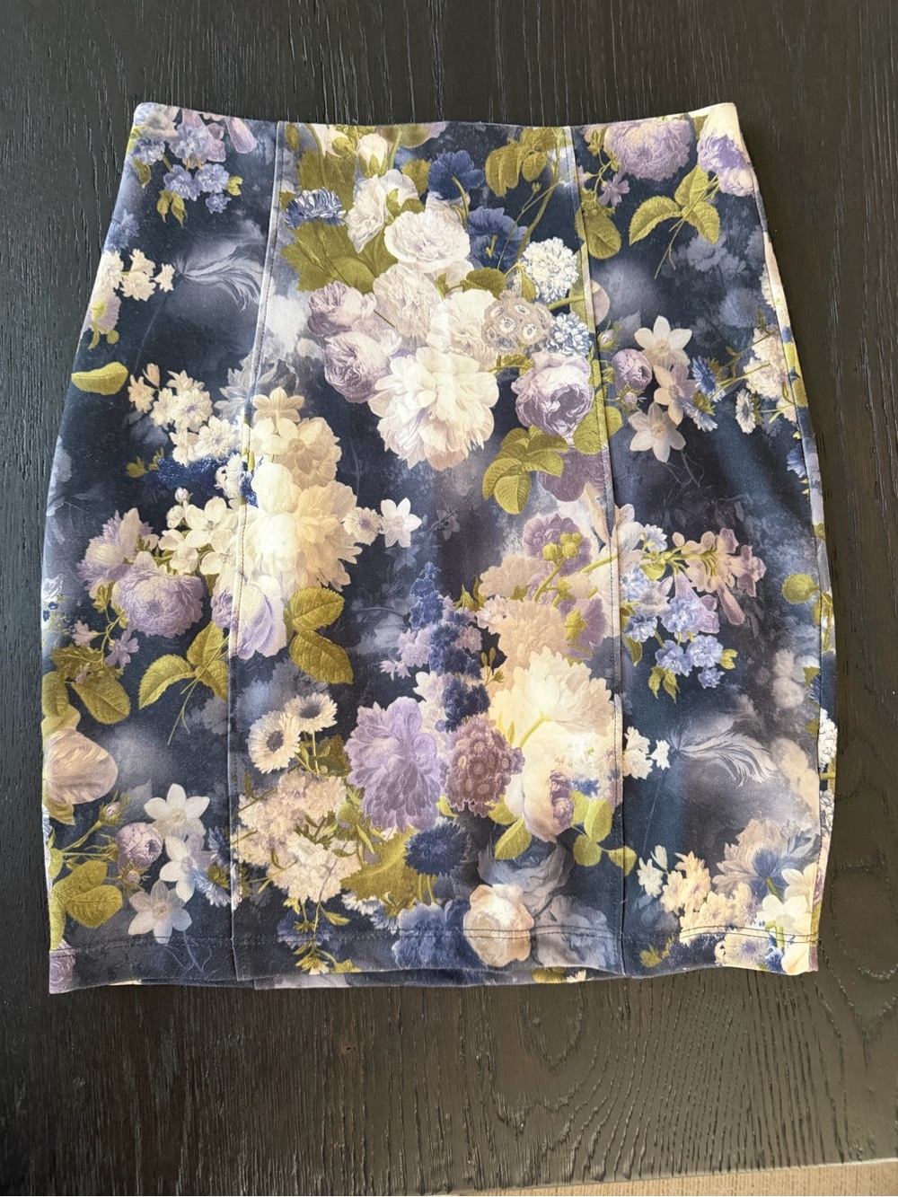 Topshop Floral high waste stretch mini skirt in size UK8/usa 4